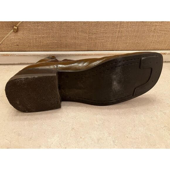 MIU MIU by Prada - Brown Patent Chelsea Leather Boots, Size 7 main image 10